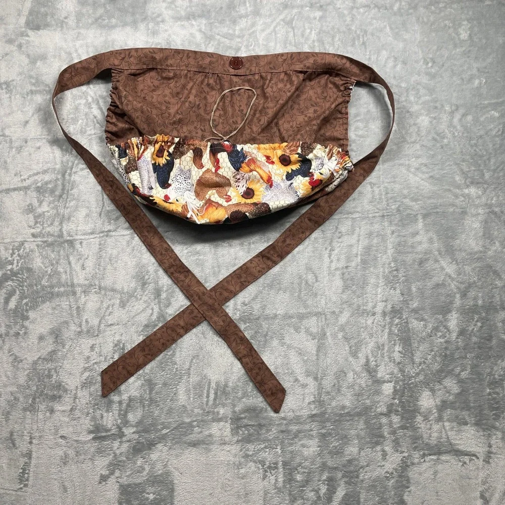 Chicken Sunflower Apron Waist Egg Gathering Pouch Farmhouse Country Garden‎ Cute
